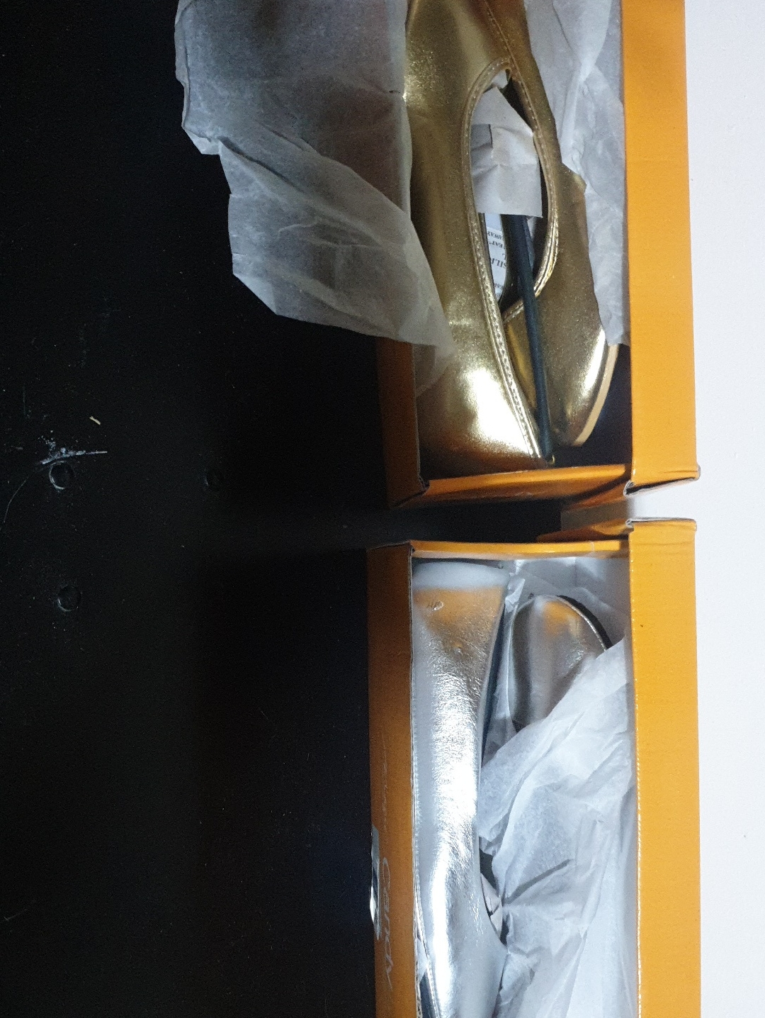 Metallic Gold And Silver Ballet Flats For Women  Sleek Shine